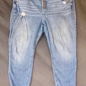 Torrid Light Blue High Rise Distressed Jeans